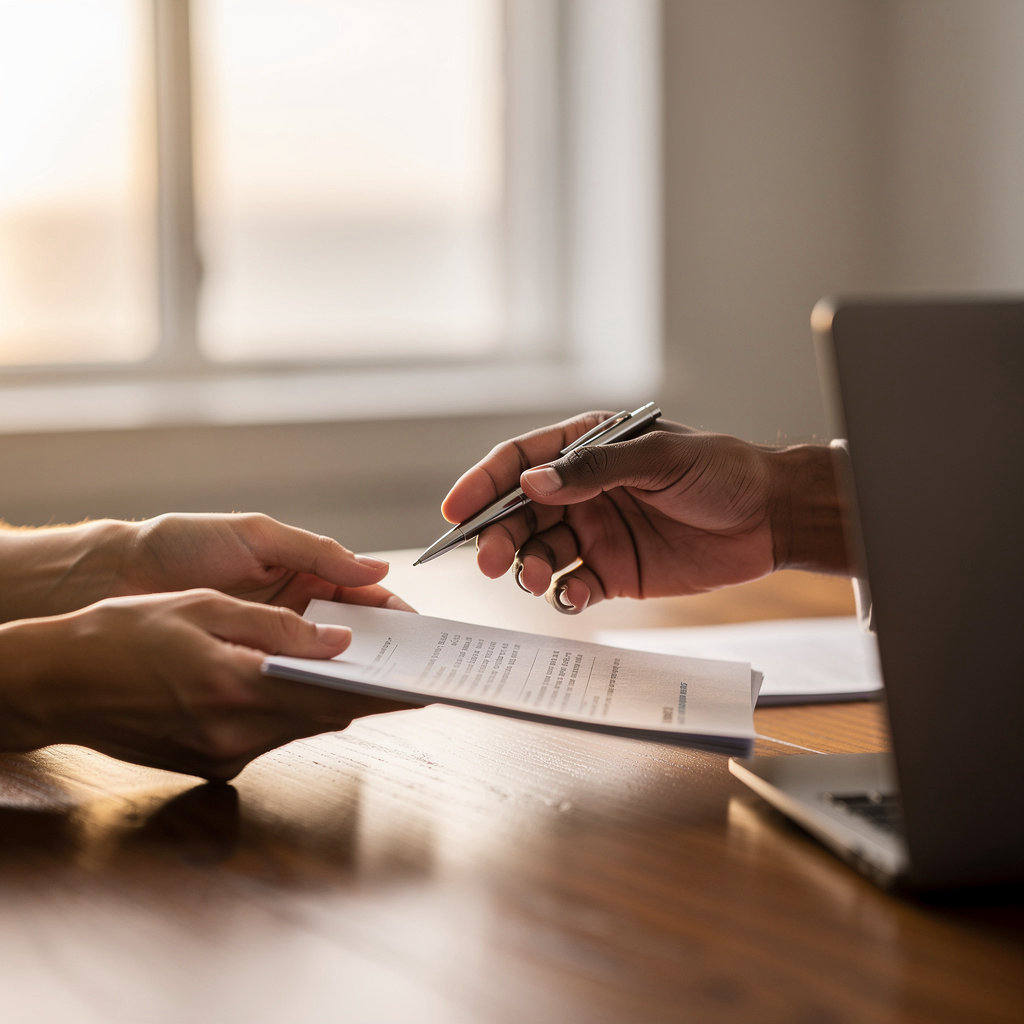 Welltrace Insurance Co San Diego team discussing values and customer service in a modern San Diego office
